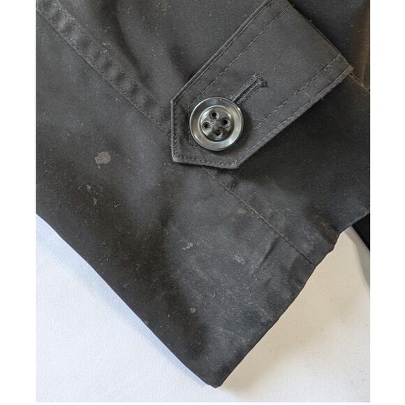 London Fog Womens Solid Black All Season Trench Coat Sz Large - Picture 6 of 12